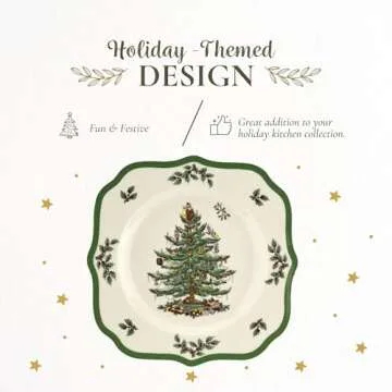 Spode Christmas Tree Salad Plate - Festive & Durable Holiday Dinnerware
