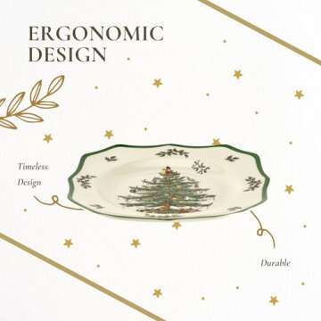 Spode Christmas Tree Salad Plate - Festive & Durable Holiday Dinnerware