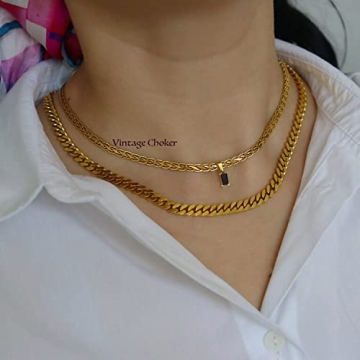 GOGOEY 18K Gold Filled Vintage Choker Necklace for Women