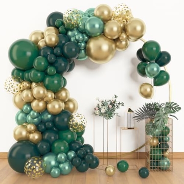 Amandir 153pcs Green & Gold Balloon Garland Kit for Events