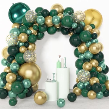 Green & Gold Balloon Garland Kit - 153pcs