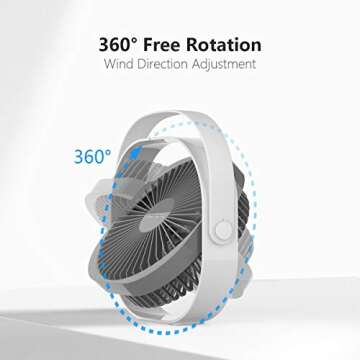 Lahuko 2022 Upgraded Personal USB Desk Fan[8 inch], 3 Speeds Portable Table Cooling Fan Powered by USB,360° Rotatable,Quiet Operation,for Home Desktop Office Car Outdoor Travel