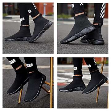 WXQ Men's Running Shoes Comfortable Lightweight Breathable Walking Shoes Mesh Workout Casual Sports Shoes