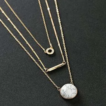 Fettero Layered Chain Necklace Gold Choker Paperclip Figaro 2 Layer Dainty Thin Short 14K Gold Plated Minimalist Simple Boho Trendy Jewelry Gift for Women Men