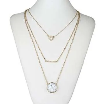 Fettero Layered Chain Necklace Gold Choker Paperclip Figaro 2 Layer Dainty Thin Short 14K Gold Plated Minimalist Simple Boho Trendy Jewelry Gift for Women Men