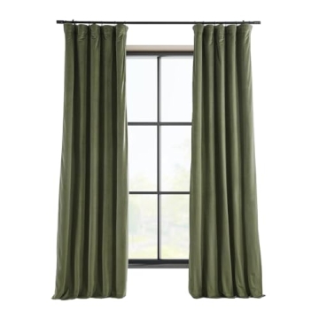 HPD Half Price Drapes Signature Velvet Thermal Blackout Curtains for Living Room 108 Inch Long (1 Pa...