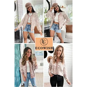 Stylish ECOWISH Leopard Print Cardigan for Women