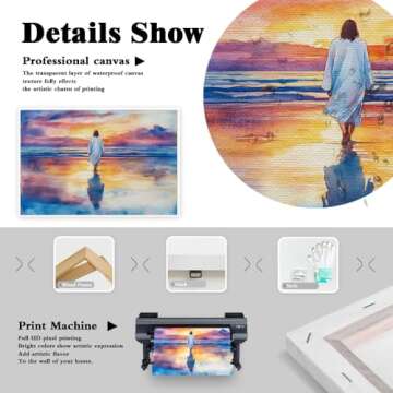 Jesus Walking on Water Inspirational Christian Wall Art for Home Decor