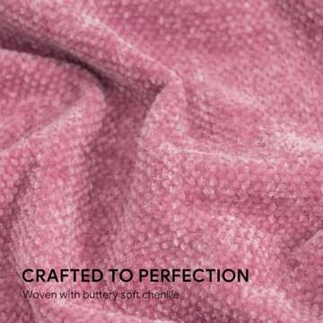 RECYCO Throw Blanket Soft Cozy Chenille Throw Blanket with Fringe Tassel for Couch Sofa Chair Bed Living Room (Rose, 60" x 80")