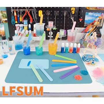 Resin Mixer with Silicone Measuring Cups for Bubble-Free Mixing