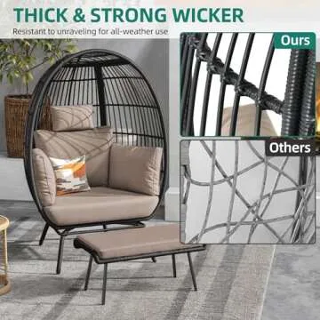 YITAHOME Egg Chair with Ottoman for Ultimate Comfort