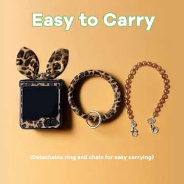 Bimmid for Galaxy Z Flip 6 Case Cute Flip Cover, Samsung Z Flip 6 Case with Hinge Protection & Chain...