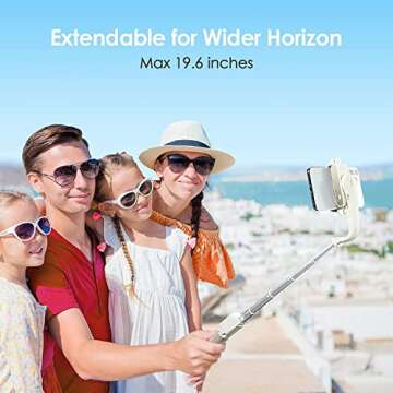 Selfie Stick Gimbal Stabilizer, 1 Axis Face Tracking & 360° Rotation Tripod with Wireless Remote, 4...