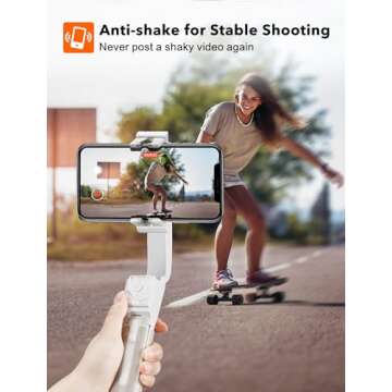 Selfie Stick Gimbal Stabilizer, 1 Axis Face Tracking & 360° Rotation Tripod with Wireless Remote, 4 in 1 Portable Tripod w/Extendable Stick for iPhone 14/Android Video Recording hohem iSteady Q