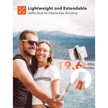 Selfie Stick Gimbal Stabilizer, 1 Axis Face Tracking & 360° Rotation Tripod with Wireless Remote, 4 in 1 Portable Tripod w/Extendable Stick for iPhone 14/Android Video Recording hohem iSteady Q