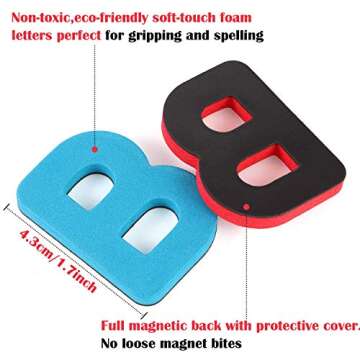 253 PCS Magnetic Letters and Numbers Kit with Double-Sided Magnetic Board and Storage Box Foam Alphabet ABC Refrigerator Magnets Classroom Educational Toys for Kids Children Toddlers