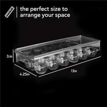 Egg Container for Refrigerator 12 count [2 Pack] | Egg Holder for Refrigerator Stackable with Lid & Handles