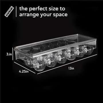 Egg Container for Refrigerator 12 count [2 Pack] | Egg Holder for Refrigerator Stackable with Lid & Handles