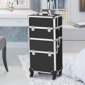 Yaheetech Rolling Makeup Train Case - Stylish & Durable