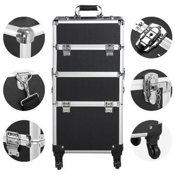 Yaheetech Rolling Makeup Train Case - Stylish & Durable