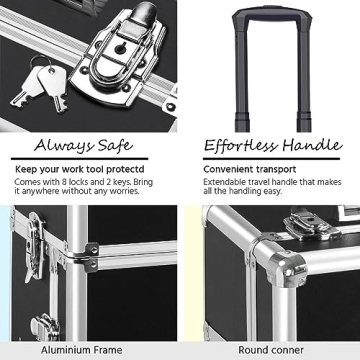 Yaheetech Rolling Makeup Train Case - Stylish & Durable