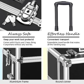 Yaheetech Rolling Makeup Train Case - Stylish & Durable