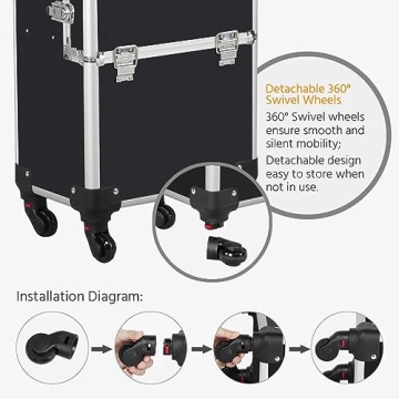 Yaheetech Rolling Makeup Train Case - Stylish & Durable