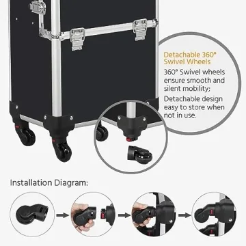 Yaheetech Rolling Makeup Train Case - Stylish & Durable