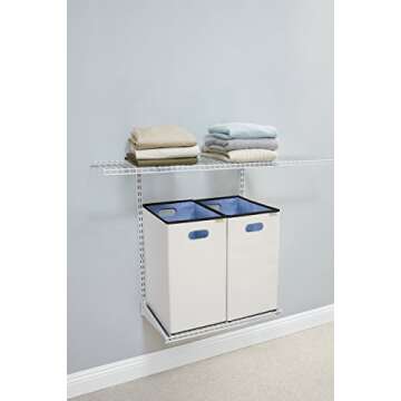 Rubbermaid 4D06 Configurations 23-Inch Foldable Laundry Hamper, White