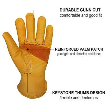 Quality Medium Leather Work Gloves for All Tasks