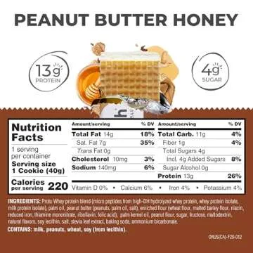 Power Crunch Protein Wafer Bars, High Protein Snacks with Delicious Taste, Peanut Butter Honey, 1.4 Ounce (12 Count)