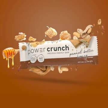 Power Crunch Protein Wafer Bars, High Protein Snacks with Delicious Taste, Peanut Butter Honey, 1.4 Ounce (12 Count)