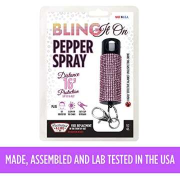 Bling It On Pepper Spray Keychain for Stylish Self-Defense
