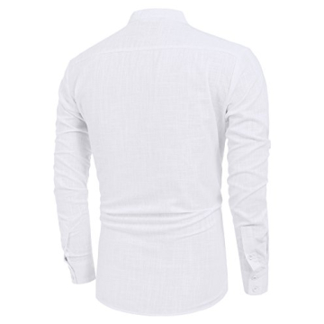 Stylish COOFANDY Men’s Cotton Linen Henley Shirt