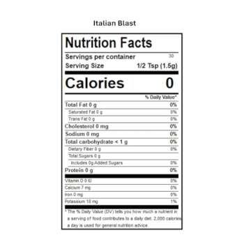 DAK's Spices Italian Blast Seasoning Blend | 100% Salt & Sugar Free Spice | Premium & Healthy Seasoning | MSG Free, Preservative Free, Potassium Chloride Free | Low Carb & Keto Friendly | Perfect for Clean Eating & Adding Flavor to Recipes | 1.5 oz