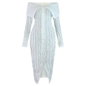 Elegant Women's Off Shoulder Dress 2024 for Parties