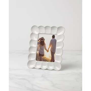 Lenox French Perle Scallop 5X7 Frame, 1 Count, White