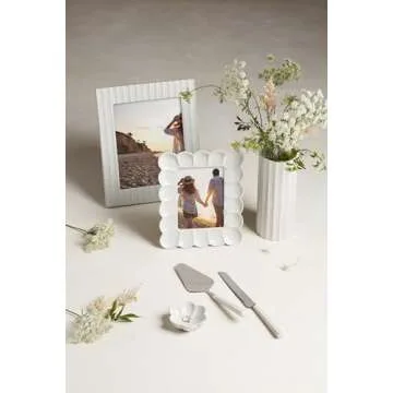 Lenox French Perle Scallop 5X7 Frame, 1 Count, White