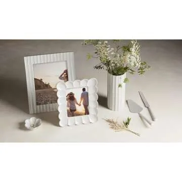 Lenox French Perle Scallop 5X7 Frame, 1 Count, White