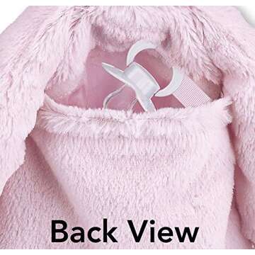 Bearington Baby Cottontail Pacifier Pet - Soft Pink Plush Bunny Lovie for Infants