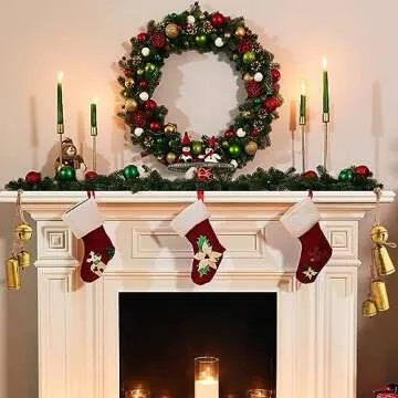 Fiada 8 Pcs Christmas Bells Set Harmony Jingle Bells Cow Bells Vintage Christmas Bell Decor Decorative Bells Oversized Christmas Ornaments Rustic Vintage Christmas Bell Decor