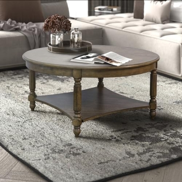 Galano Marcello Round Coffee Table with Storage and Style