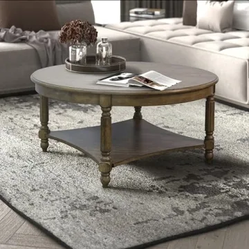 Galano Marcello Round Coffee Table with Storage and Style