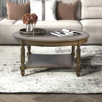 Galano Marcello Round Coffee Table with Storage and Style
