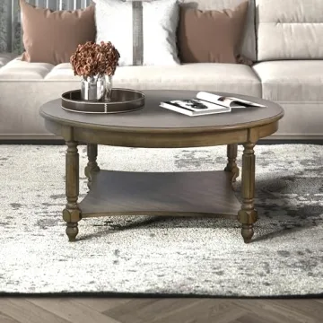 Galano Marcello Round Coffee Table with Storage and Style