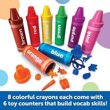 Learning Resources Rainbow Sorting Crayons - 56 Pieces, Ages 3+ Kids Crayons, Early Color Recognition & Sorting, Toddler Sort and Stacking Toys