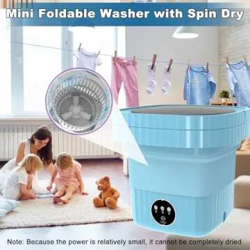Mini Portable Washing Machine Small - Portable Mini Washing Machine with Spin, Mini Lavadora Portatil Washer Foldable, Small Washing Machine Portable Used for Travel Blue