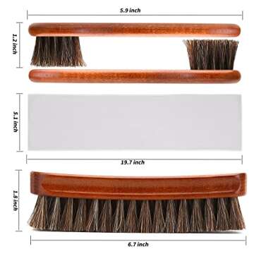 Unekez 4-Piece Horsehair Shoe Brush Shine Kit, Shoe Polish Kit, Leather Shoes Boot Cleaning Brush Ca...