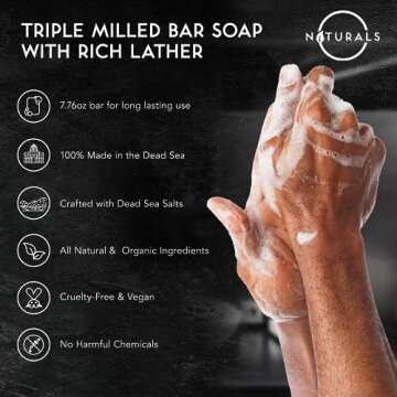 O Naturals 5PC Mens Soap Gift Sets, Gifts for Men, Organic Bar Soap for Men, Mens Gift Set Exfoliating Soap Cedarwood & Mint, Mens Bar Soap in Citrus, Olive Oil, African Black Soap, Soap Gifts For Men