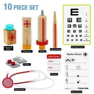 Wooden Doctor Kit for Kids – Pidoko Kids 11-Pcs Set